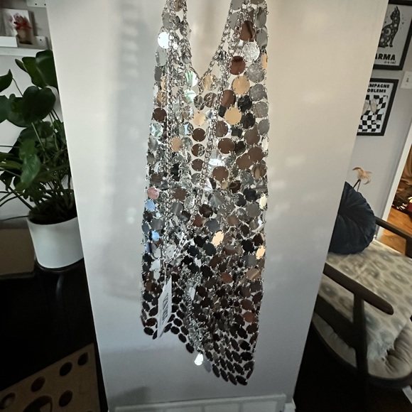 NWT 12th TRIBE - DIANA SILVER DISCO DRESS - LARGE - Picture 8 of 8